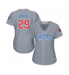 Women's Chicago Cubs #29 Brad Brach Authentic Grey Road Baseball Jersey