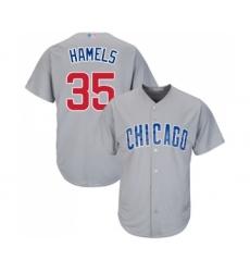 Men's Chicago Cubs #35 Cole Hamels Replica Grey Road Cool Base Baseball Jersey
