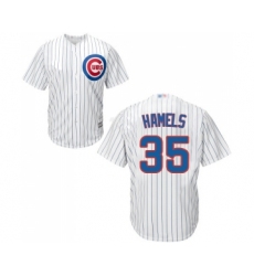 Men's Chicago Cubs #35 Cole Hamels Replica White Home Cool Base Baseball Jersey