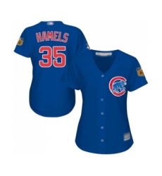 Women's Chicago Cubs #35 Cole Hamels Authentic Royal Blue Alternate Baseball Jersey