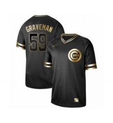 Men's Chicago Cubs #59 Kendall Graveman Authentic Black Gold Fashion Baseball Jersey
