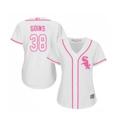 Women's Chicago White Sox #38 Ryan Goins Replica White Fashion Cool Base Baseball Jersey