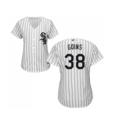 Women's Chicago White Sox #38 Ryan Goins Replica White Home Cool Base Baseball Jersey