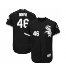 Men's Chicago White Sox #46 Ivan Nova Black Alternate Flex Base Authentic Collection Baseball Jersey