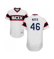Men's Chicago White Sox #46 Ivan Nova White Alternate Flex Base Authentic Collection Baseball Jersey