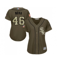 Women's Chicago White Sox #46 Ivan Nova Authentic Green Salute to Service Baseball Jersey