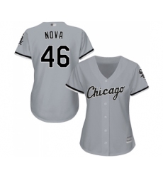 Women's Chicago White Sox #46 Ivan Nova Replica Grey Road Cool Base Baseball Jersey