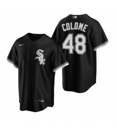 Men's Nike Chicago White Sox #48 Alex Colome Black Alternate Stitched Baseball Jersey