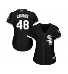 Women's Chicago White Sox #48 Alex Colome Replica Black Alternate Home Cool Base Baseball Jersey