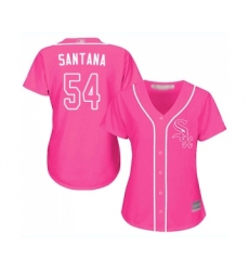 Women's Chicago White Sox #54 Ervin Santana Replica Pink Fashion Cool Base Baseball Jersey