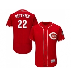 Men's Cincinnati Reds #22 Derek Dietrich Red Alternate Flex Base Authentic Collection Baseball Jersey