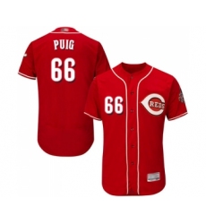 Men's Cincinnati Reds #66 Yasiel Puig Red Alternate Flex Base Authentic Collection Baseball Jersey