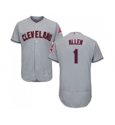 Men's Cleveland Indians #1 Greg Allen Grey Road Flex Base Authentic Collection Baseball Jersey