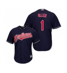 Youth Cleveland Indians #1 Greg Allen Replica Navy Blue Alternate 1 Cool Base Baseball Jersey