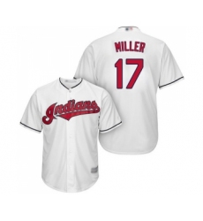 Men's Cleveland Indians #17 Brad Miller Replica White Home Cool Base Baseball Jersey