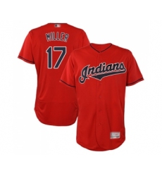 Men's Cleveland Indians #17 Brad Miller Scarlet Alternate Flex Base Authentic Collection Baseball Jersey