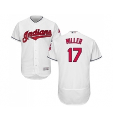 Men's Cleveland Indians #17 Brad Miller White Home Flex Base Authentic Collection Baseball Jersey