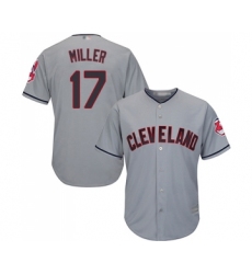 Youth Cleveland Indians #17 Brad Miller Replica Grey Road Cool Base Baseball Jersey