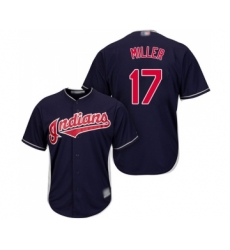 Youth Cleveland Indians #17 Brad Miller Replica Navy Blue Alternate 1 Cool Base Baseball Jersey