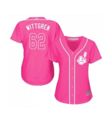 Women's Cleveland Indians #62 Nick Wittgren Replica Pink Fashion Cool Base Baseball Jersey