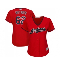 Women's Cleveland Indians #62 Nick Wittgren Replica Scarlet Alternate 2 Cool Base Baseball Jersey