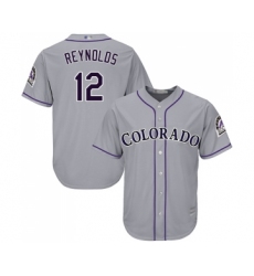 Youth Colorado Rockies #12 Mark Reynolds Replica Grey Road Cool Base Baseball Jersey