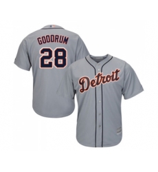 Youth Detroit Tigers #28 Niko Goodrum Replica Grey Road Cool Base Baseball Jersey