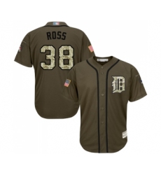 Men's Detroit Tigers #38 Tyson Ross Authentic Green Salute to Service Baseball Jersey