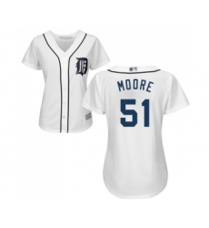 Women's Detroit Tigers #51 Matt Moore Replica White Home Cool Base Baseball Jersey