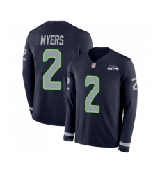 Men's Seattle Seahawks #2 Jason Myers Limited Navy Blue Therma Long Sleeve Football Jersey