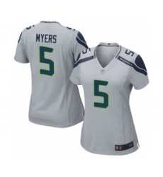 Women's Seattle Seahawks #5 Jason Myers Game Grey Alternate Football Jersey