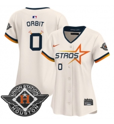 Women's Houston Astros #0 Orbit Cream 2025 City Connect Limited Stitched Baseball Jersey(Run Small)