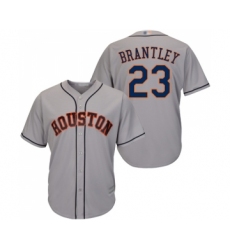 Men's Houston Astros #23 Michael Brantley Replica Grey Road Cool Base Baseball Jersey
