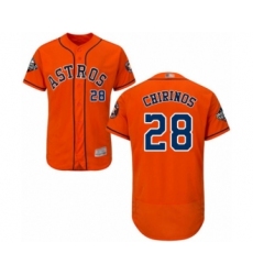 Men's Houston Astros #28 Robinson Chirinos Orange Alternate Flex Base Authentic Collection 2019 World Series Bound Baseball Jersey