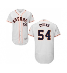 Men's Houston Astros #54 Roberto Osuna White Home Flex Base Authentic Collection Baseball Jersey