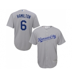 Youth Kansas City Royals #6 Billy Hamilton Replica Grey Road Cool Base Baseball Jersey