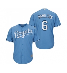 Youth Kansas City Royals #6 Billy Hamilton Replica Light Blue Alternate 1 Cool Base Baseball Jersey