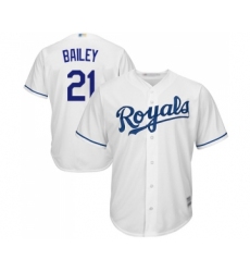Men's Kansas City Royals #21 Homer Bailey Replica White Home Cool Base Baseball Jersey