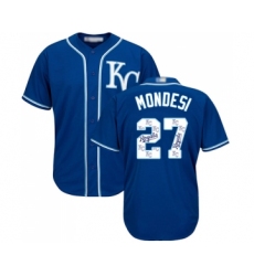 Men's Kansas City Royals #27 Raul Mondesi Blue Authentic Blue Team Logo Fashion Cool Base Baseball Jersey