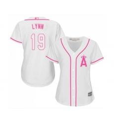 Women's Los Angeles Angels of Anaheim #19 Fred Lynn Replica White Fashion Cool Base Baseball Jersey
