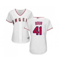 Women's Los Angeles Angels of Anaheim #41 Justin Bour Replica White Home Cool Base Baseball Jersey