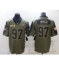 Men's San Francisco 49ers #97 Nick Bosa Nike Olive 2021 Salute To Service Limited Player Jersey