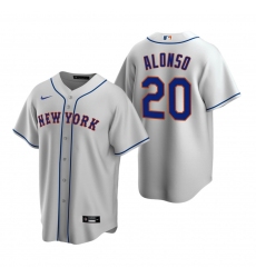 Men's Nike New York Mets #20 Pete Alonso Gray Road Stitched Baseball Jersey