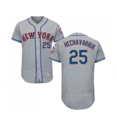 Men's New York Mets #25 Adeiny Hechavarria Grey Road Flex Base Authentic Collection Baseball Jersey