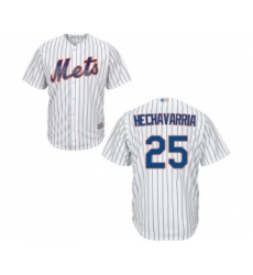 Men's New York Mets #25 Adeiny Hechavarria Replica White Home Cool Base Baseball Jersey