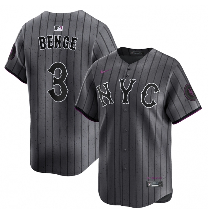 Men's New York Mets #3 Carson Benge Navy City Connect Stitched Baseball Jersey