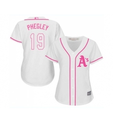 Women's Oakland Athletics #19 Josh Phegley Authentic White Fashion Cool Base Baseball Jersey