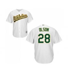 Men's Oakland Athletics #28 Matt Olson Replica White Home Cool Base Baseball Jersey