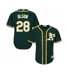 Youth Oakland Athletics #28 Matt Olson Replica Green Alternate 1 Cool Base Baseball Jersey