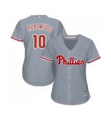 Women's Philadelphia Phillies #10 J. T. Realmuto Replica Pink Fashion Cool Base Baseball Jersey